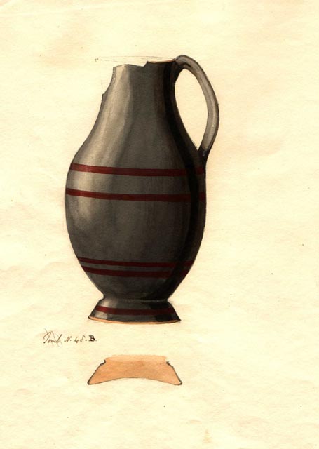 (48B) black, sinlge handled, jug